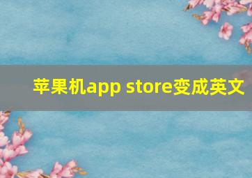 苹果机app store变成英文